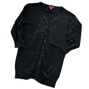 Merona Black Rhinestone Embellished Cardigan